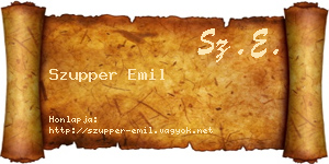 Szupper Emil névjegykártya